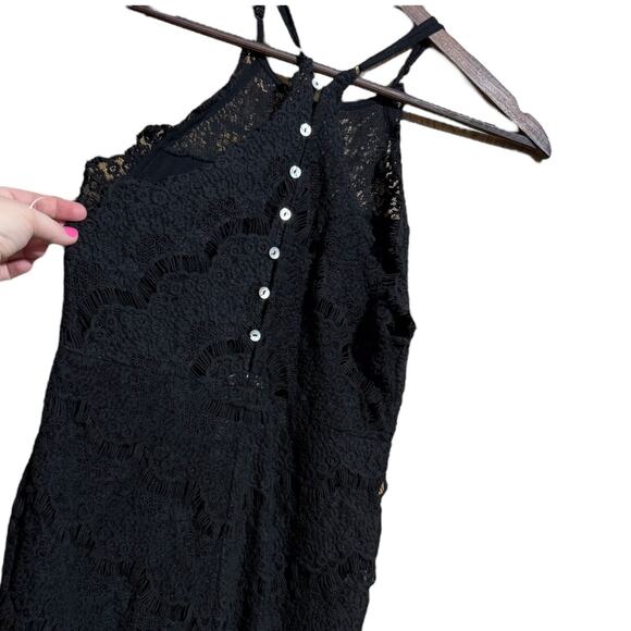 Free People Intimately "She's Got It" black lace mini dress Medium - Picture 7 of 10